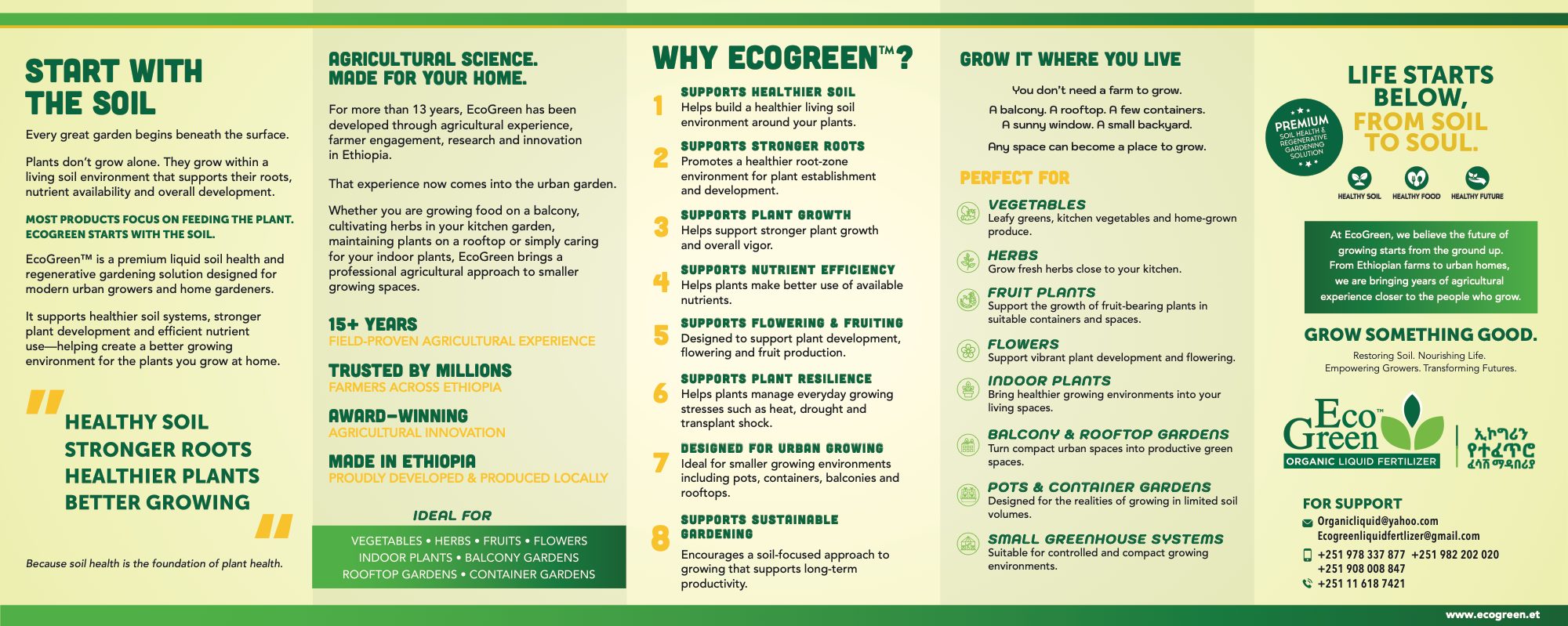 Eco Green 1 litre usage brochure, page 2 of 2